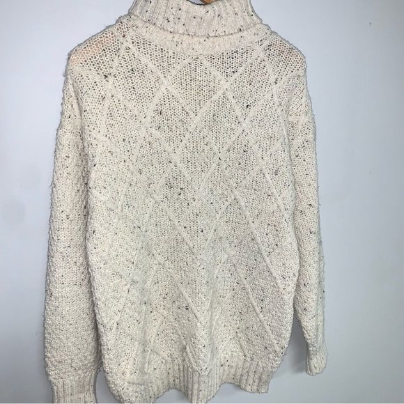 Weekend Editions Vintage Sweater Size Small Oversized Ivory Speckled  Wool Blend - Picture 5 of 7